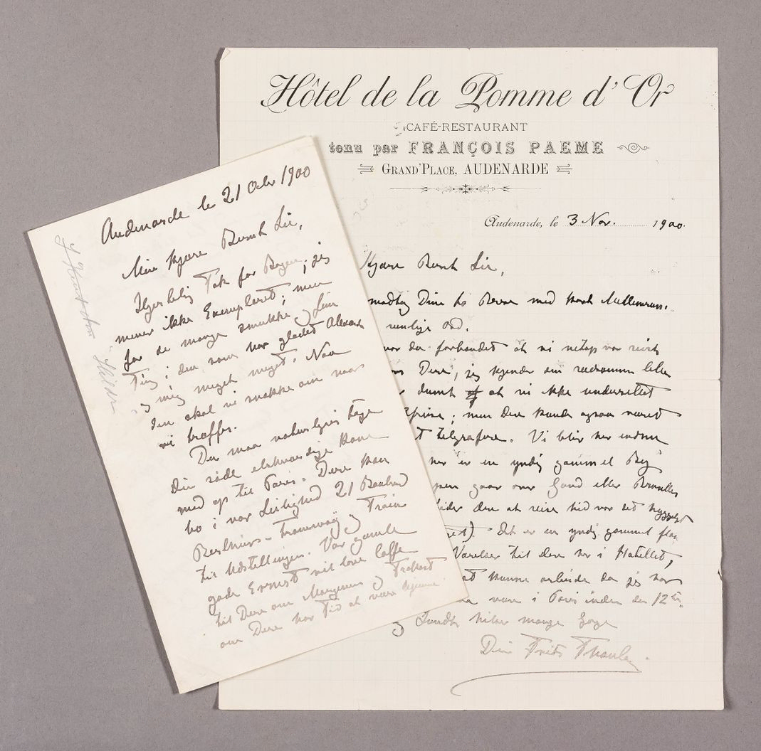 Frits Thaulow: Brev datert 3. november 1900. 